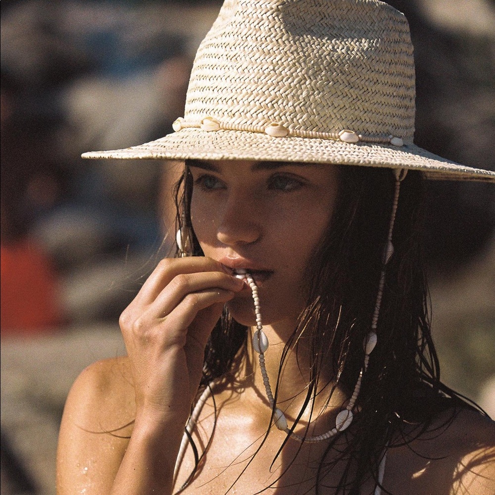 NWT LACK OF COLOR Seashells Fedora - 57cm